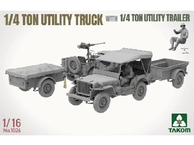 US WWII Willys 1/4 Ton Utility Truck with 1/4 Ton Utility Trailer - image 2