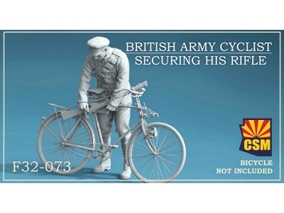 British Army Cyclist Securing His Rifle - image 1