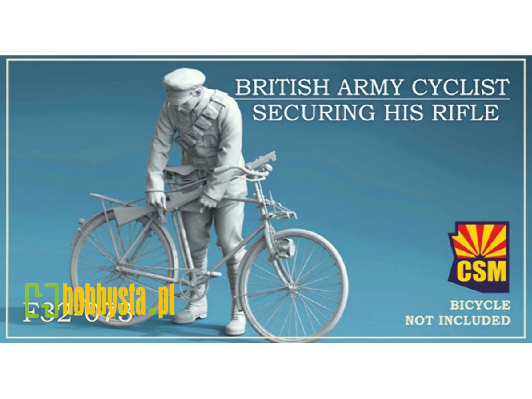 British Army Cyclist Securing His Rifle - image 1
