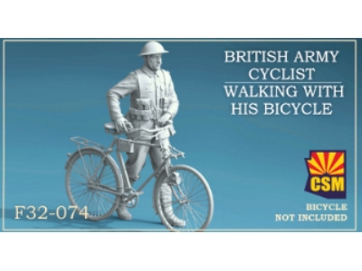 British Army Cyclist Walking With His Bicycle (3d-printed) - image 1