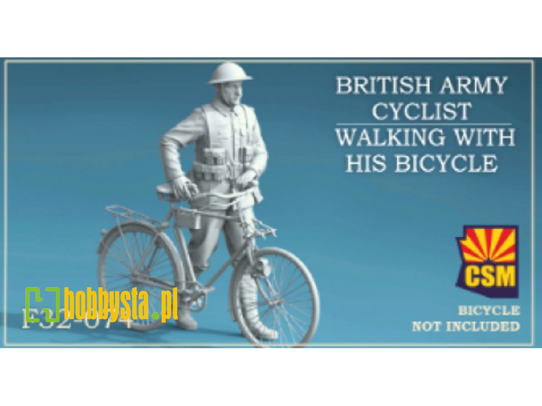 British Army Cyclist Walking With His Bicycle (3d-printed) - image 1