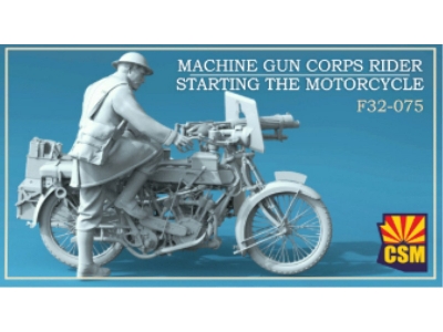 Machine Gun Corps Rider Starting The Motorcycle (3d-printed) - image 1