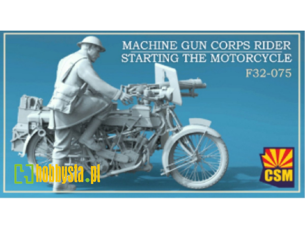 Machine Gun Corps Rider Starting The Motorcycle (3d-printed) - image 1