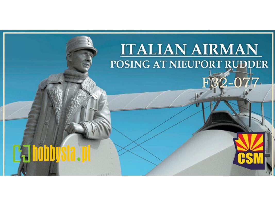 Italian Airman Posing At Nieuport Xi Rudder (1 Figure) - image 1
