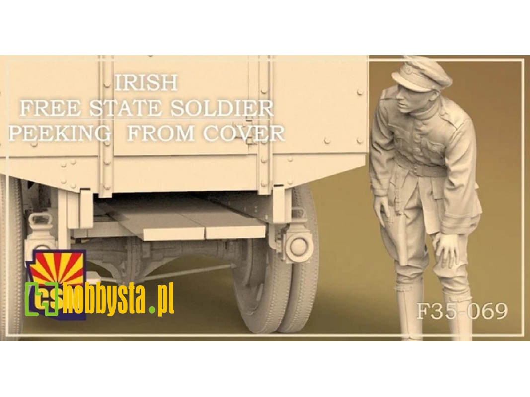 Irish Free State Soldier Peeking From Cover (1 Figure / 3d-printed) - image 1