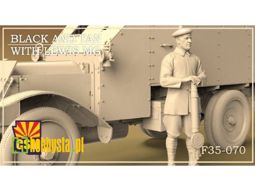 Black And Tan With Lewis Gun (1 Figure / 3d-printed) - image 1