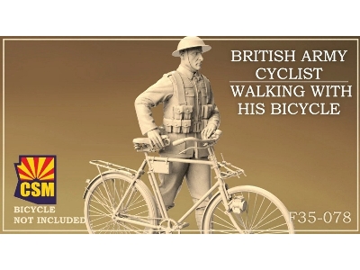 British Army Cyclist Walking With His Bicycle (1 Figure / 3d-printed) - image 1