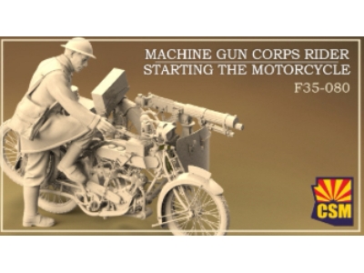 Machine Gun Corps Rider Starting The Motorcycle (3d-printed) - image 1