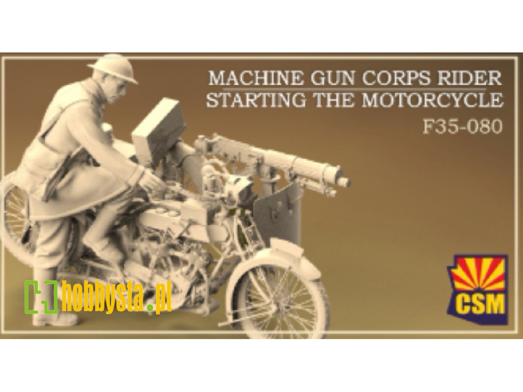 Machine Gun Corps Rider Starting The Motorcycle (3d-printed) - image 1
