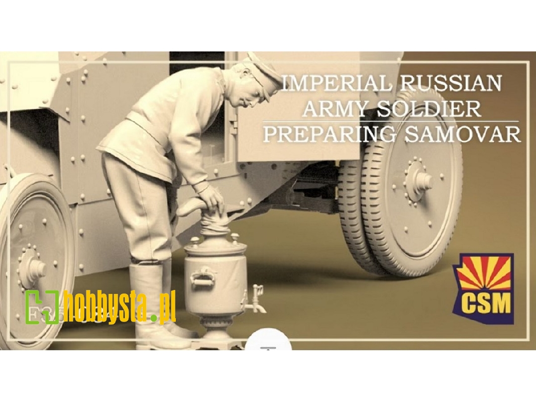 Imperial Russian Army Soldier Preparing Samovar (1 Figure / 3d-printed) - image 1