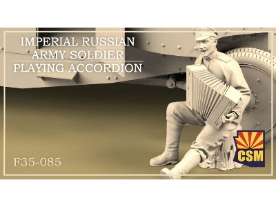 Imperial Russian Army Soldier Preparing Accordion (1 Figure / 3d-printed) - image 1