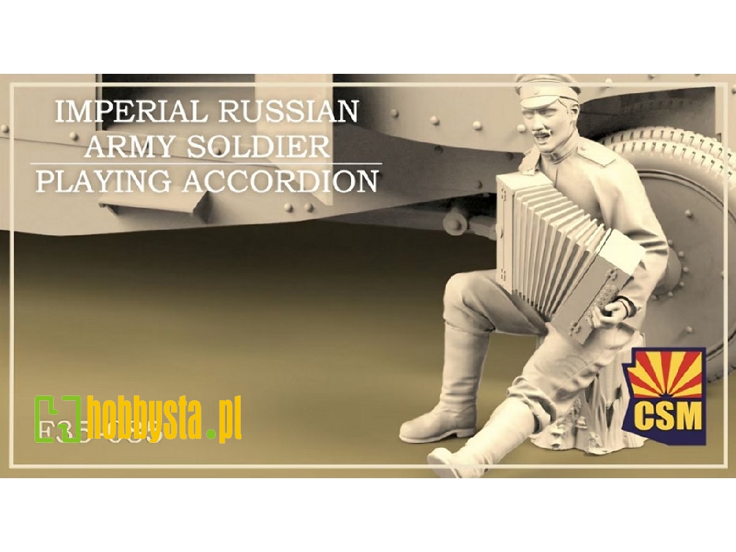 Imperial Russian Army Soldier Preparing Accordion (1 Figure / 3d-printed) - image 1