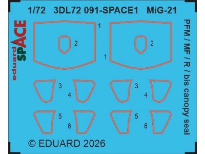 Mig-21 Pfm / Mf/ R / Bis - Canopy Seal Space Set (For Eduard Kits) - image 1