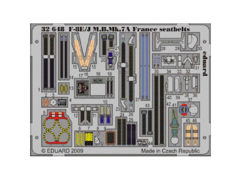 F-8E/ J M. B.Mk.7A France seatbelts 1/32 - Trumpeter - image 1
