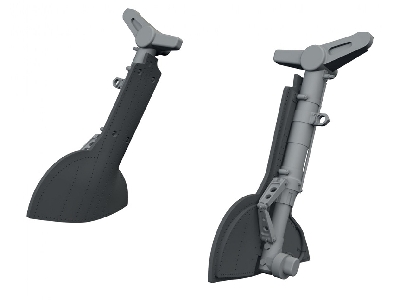 Supermarine Spitfire Mk.Ixe - Undercarriage Legs (For Airfix Kits / 3d-printed) - image 1