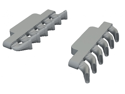 Supermarine Spitfire Mk.Ix - Exhaust Stacks Fishtail (For Airfix Kits / 3d-printed) - image 1