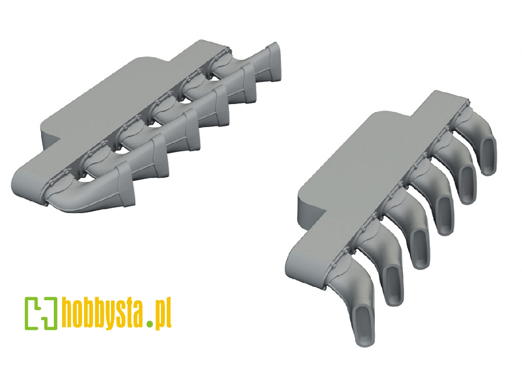 Supermarine Spitfire Mk.Ix - Exhaust Stacks Fishtail (For Airfix Kits / 3d-printed) - image 1