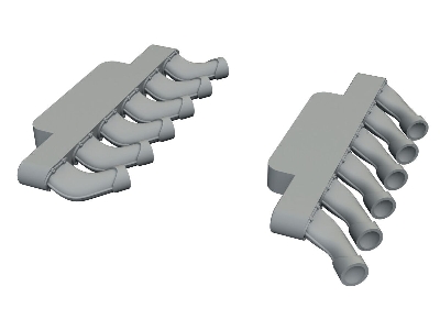 Supermarine Spitfire Mk.Ix - Exhaust Stacks Rounded (For Airfix Kits / 3d-printed) - image 1