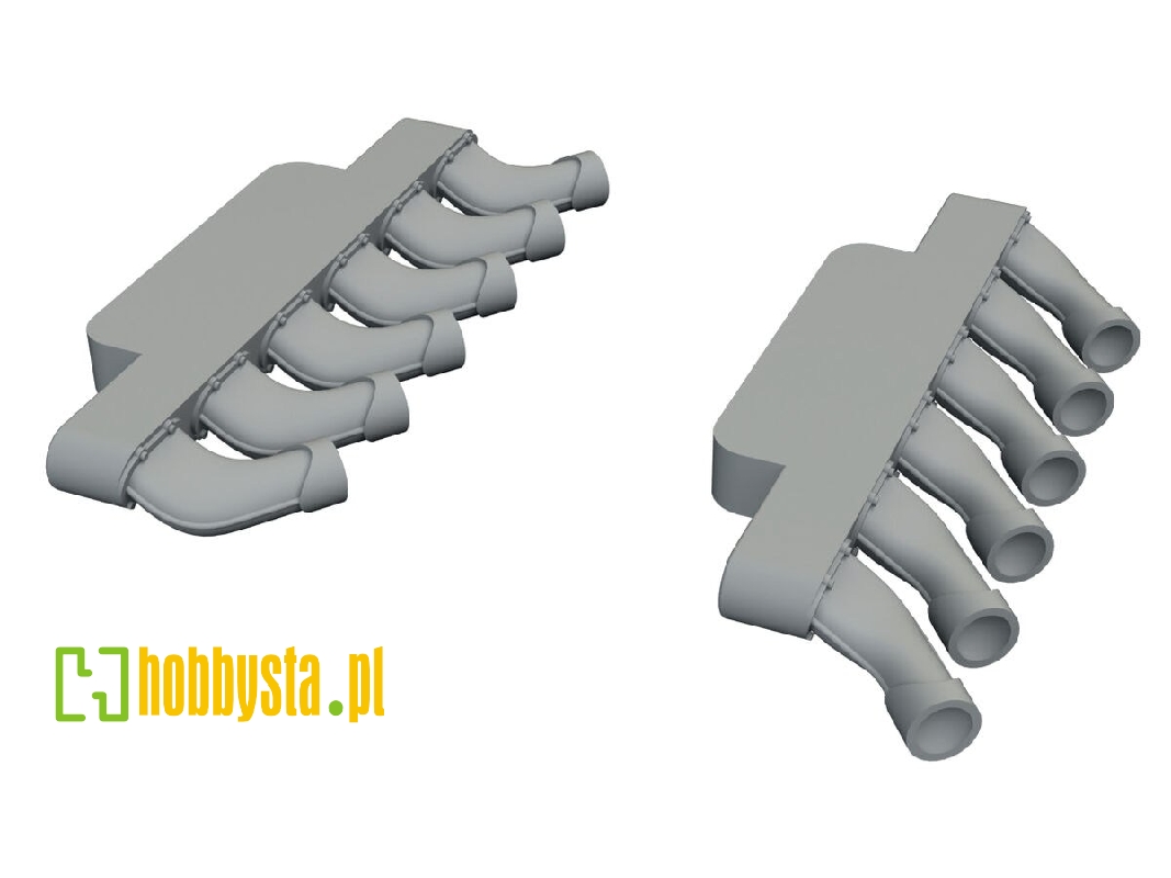 Supermarine Spitfire Mk.Ix - Exhaust Stacks Rounded (For Airfix Kits / 3d-printed) - image 1
