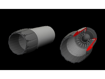 Grumman F-14 D Tomcat - Exhaust Nozzles (For Tamiya Kits / 3d-printed) - image 1