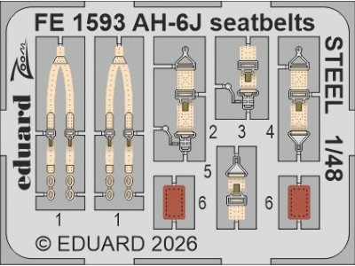 Hughes Ah-6 J - Steel Seatbelts Zoom Set (For Icm Kits) - image 1