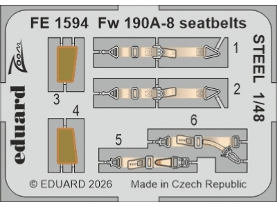 Focke Wulf Fw-190 A-8 - Steel Seatbelts Zoom Set (For Hobby Boss Kits) - image 1