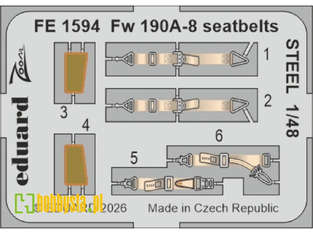 Focke Wulf Fw-190 A-8 - Steel Seatbelts Zoom Set (For Hobby Boss Kits) - image 1