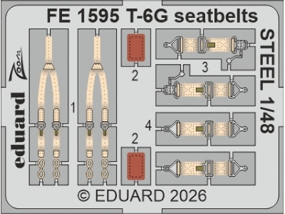 North American T-6 G Texan - Steel Seatbelts Zoom Set (For Italeri Kits) - image 1