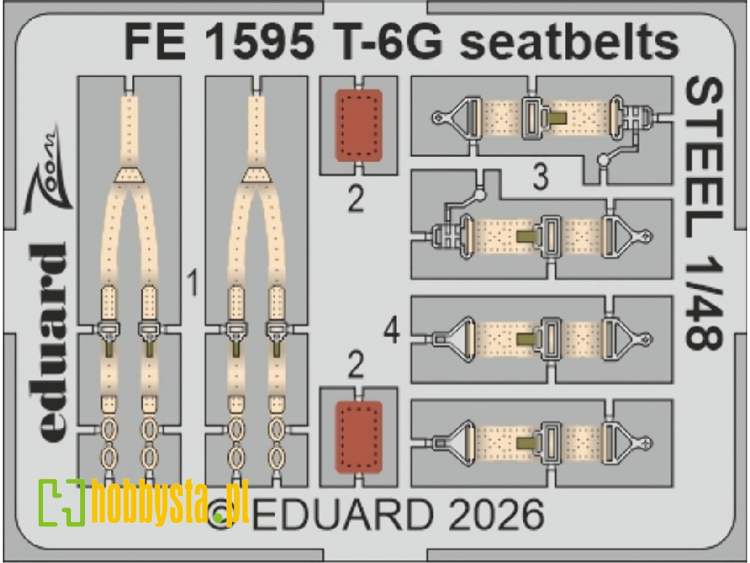 North American T-6 G Texan - Steel Seatbelts Zoom Set (For Italeri Kits) - image 1