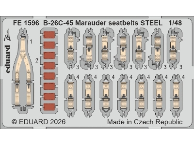 Martin B-26 C-45 Marauder - Steel Seatbelts Zoom Set (For Icm Kits) - image 1