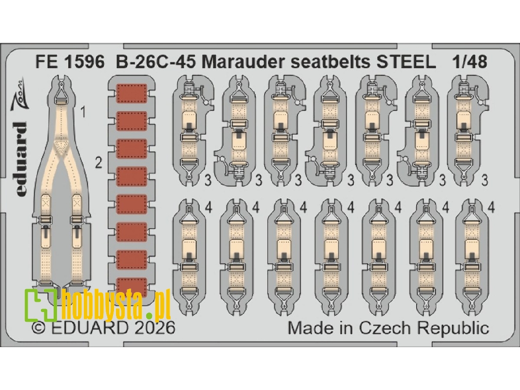 Martin B-26 C-45 Marauder - Steel Seatbelts Zoom Set (For Icm Kits) - image 1