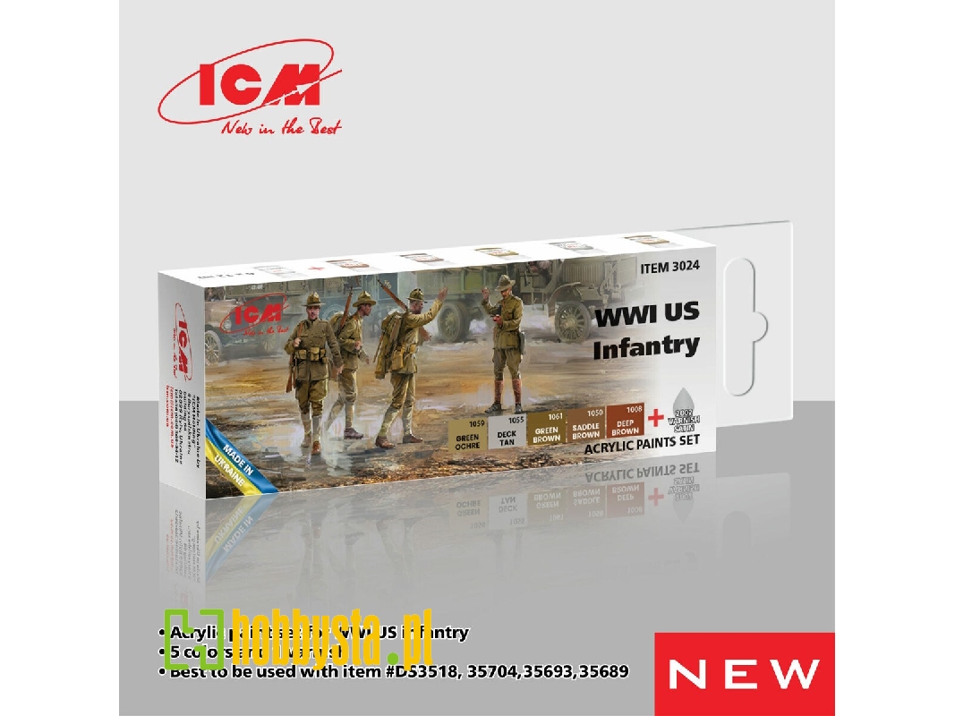 Icm 3024 Wwi U.S. Infantry Acrylic Paints Set - image 1