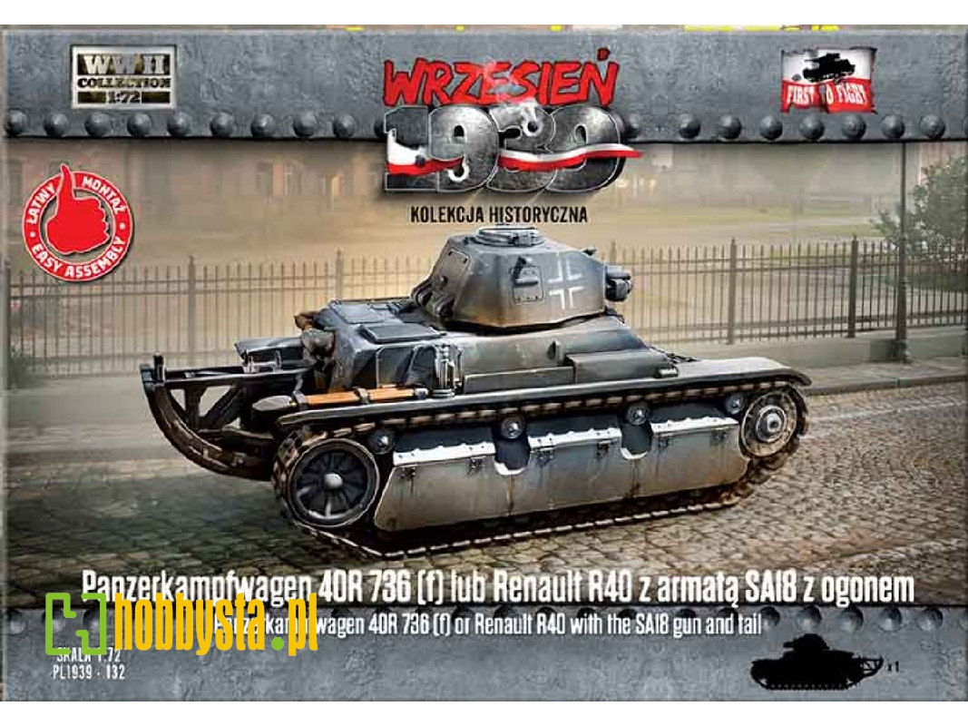 Panzerkampfwagen 40R 736 (f) or Renault R40 with SA18 gun with tail - image 1