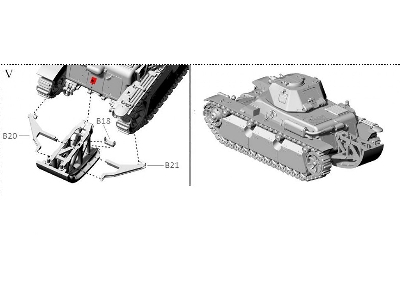 Panzerkampfwagen 40R 736 (f) or Renault R40 with SA18 gun with tail - image 4