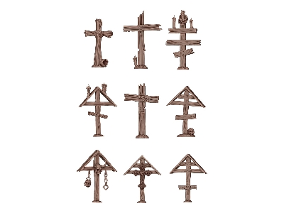 Wood Crosses (3d-printed / 9 Pcs) - image 1