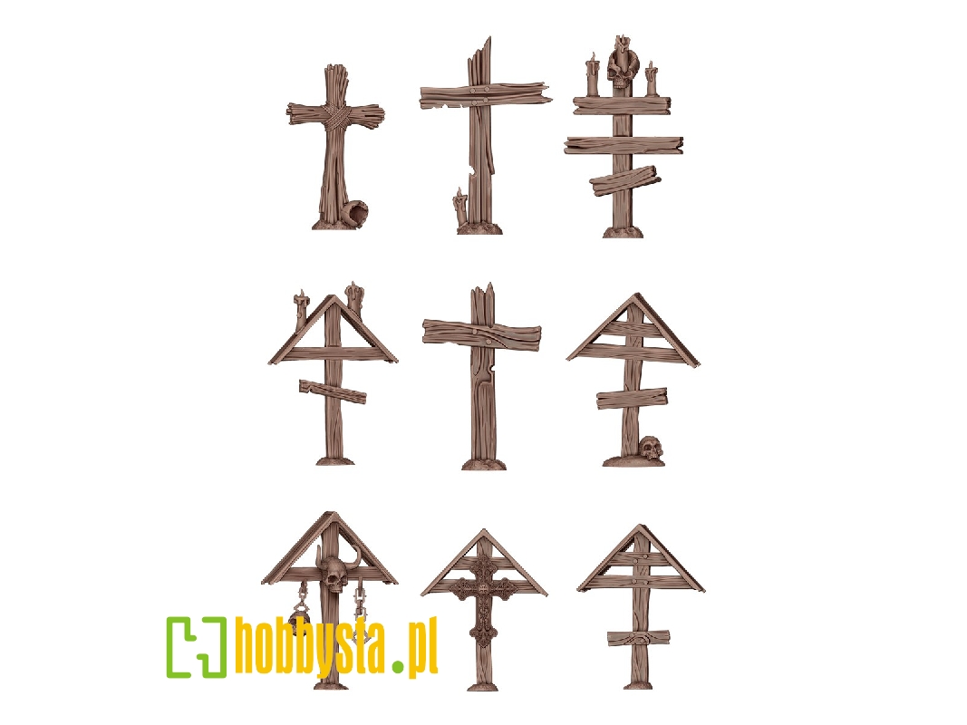 Wood Crosses (3d-printed / 9 Pcs) - image 1
