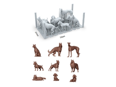 Dogs (9 Pcs / 3d-printed) - image 1