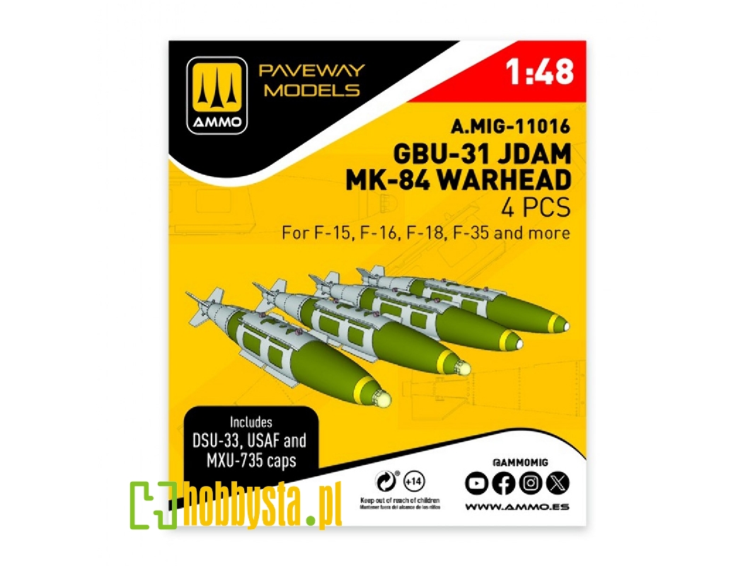 Gbu-31 Jdam / Mk-84 Warhead (4 Pcs / 3d-printed) - image 1