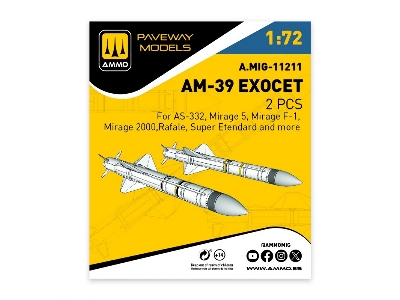 Am-39 Exocet (2 Pcs / 3d-printed) - image 1
