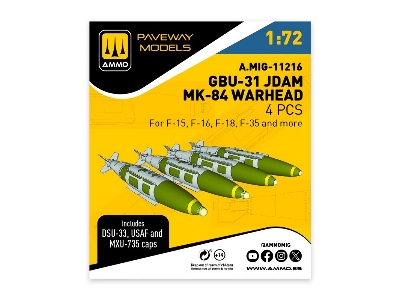 Gbu-31 Jdam / Mk.84 Warhead (4 Pcs / 3d-printed) - image 1