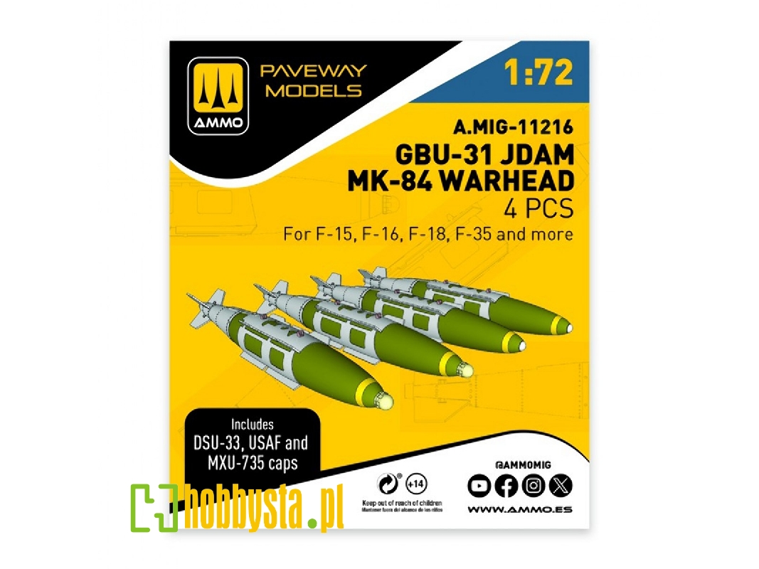 Gbu-31 Jdam / Mk.84 Warhead (4 Pcs / 3d-printed) - image 1
