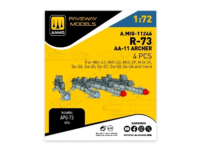 R-73 - Aa-11 Archer (4 Pcs / 3d-printed) - image 1