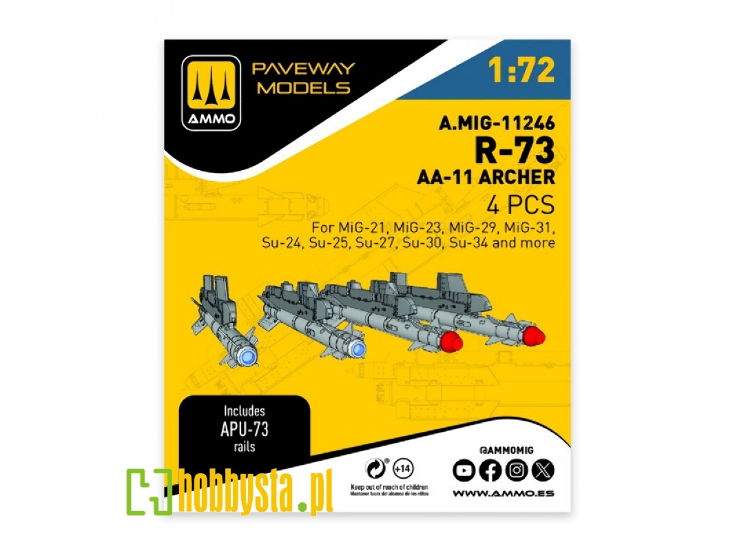 R-73 - Aa-11 Archer (4 Pcs / 3d-printed) - image 1