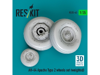 Ah-64 Apache - Type 2 Weighted Wheels Set (3d-printed) - image 1