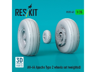 Ah-64 Apache - Type 2 Weighted Wheels Set (3d-printed) - image 3