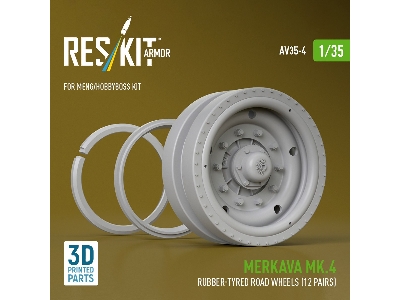 Merkava Mk.4 - 3d-printed Rubber-tyred Road Wheels (12 Pairs / For Meng And Hobbyboss Kits) - image 2