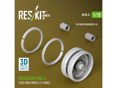 Merkava Mk.4 - 3d-printed Steel Road Wheels (12 Pairs / For Meng And Hobbyboss Kits) - image 1