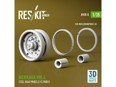 Merkava Mk.4 - 3d-printed Steel Road Wheels (12 Pairs / For Meng And Hobbyboss Kits) - image 2
