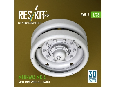 Merkava Mk.4 - 3d-printed Steel Road Wheels (12 Pairs / For Meng And Hobbyboss Kits) - image 3