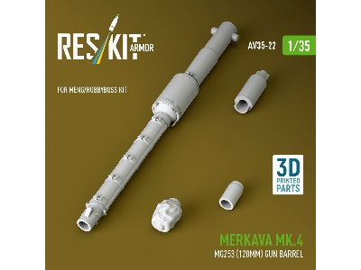 Merkava Mk.4 - Mg253 (120 Mm) Gun Barrel (For Meng & Hobby Boss Kits / 3d-printed) - image 1